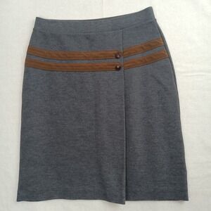 Brooks Brothers Womens Skirt Size 4 Gray Straight Pencil Knee Length Pull On